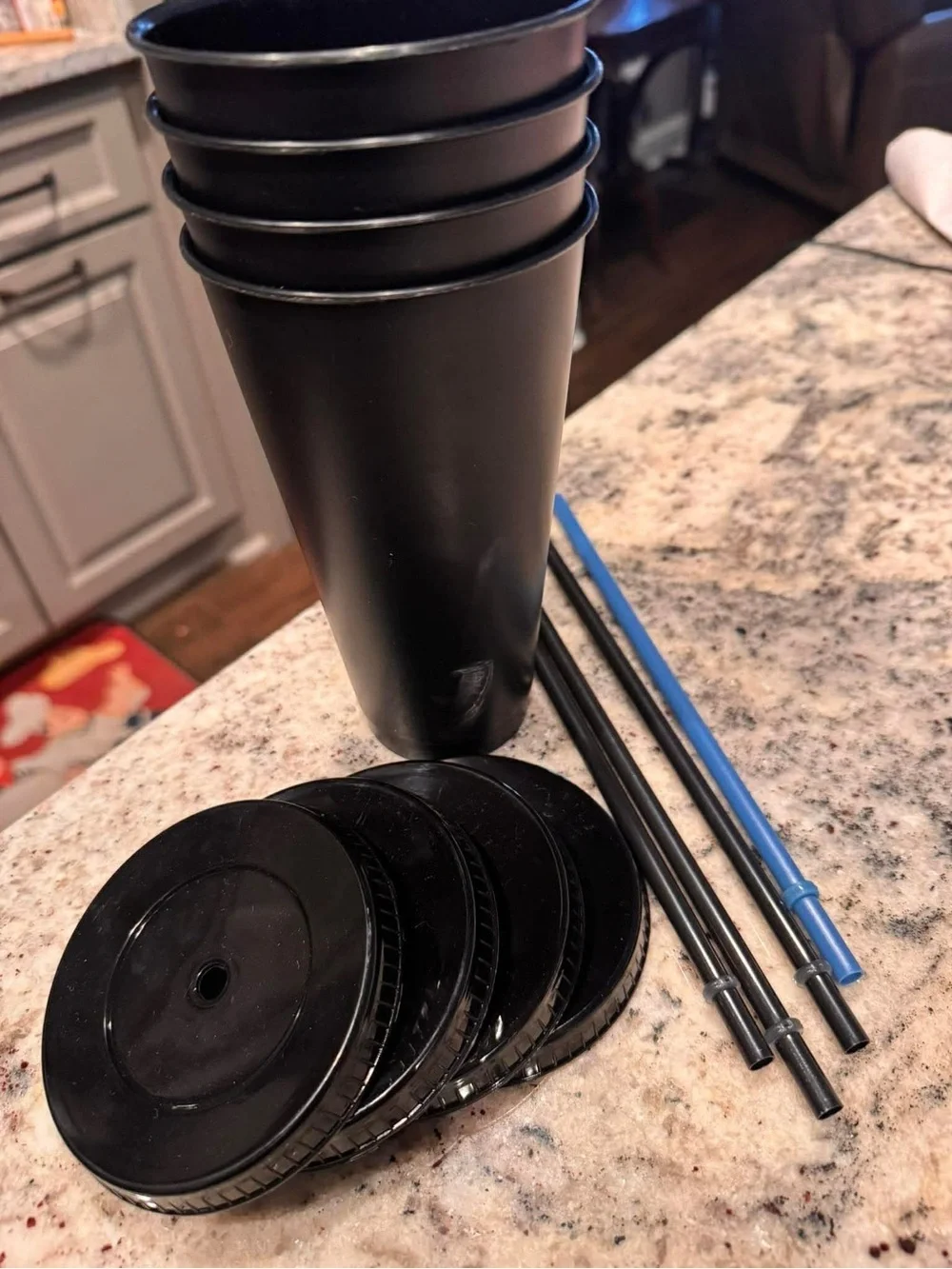 Hand Crafted Black LOVE Volleyball Tumbler Set - 4 Pack